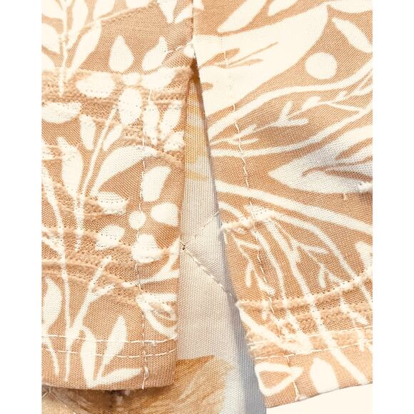 EMILY DANIELS 3/4 SLV PULL-OVER ROUND NECK BLOUSE, WOMENS, XL, TAN/WHITE FLORAL - Picture 9 of 12